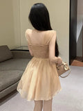 MQTIME  -  Mini Dresses Women Rhinestone Off Shoulder Bow Slim Backless Irregular Solid Backless Party Dress Elegant Ladies Sweet