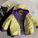MQTIME  -  Kids Boy Outdoor Jacket Hooded Contrast Thicken Warm Toddler Boy Hooded Coat Winter Letter Print Infant Baby Boy Parkas Outwear