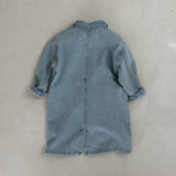MQTIME  -  Autumn New Girls Denim Dress Children Long Sleeve Lapel Princess Dress For Baby Girl Denim Casual Dress Kids Clothes