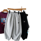  MQTIME  -  Kids Boys Pant Letter Printed Plus Fleece Toddler Baby Boys Jogger New Winter Elastic Waist Infant Boys Harem Pant