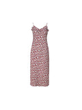 MQTIME  -  V-neck floral suspender long dress with French ruffle design for women, with a waistband and a slimming effect