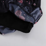 MQTIME  -  Fashion Floral Print Women's Mini Dress V Neck Puff Sleeve Elegant Patchwork Party Evening Gala Dress Female Dresses