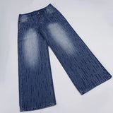  MQTIME  -  Y2K Rhinestone Wide Leg Jeans Women Gradient Washed Baggy Denim Pant Low Waist Sparkly Glitter Flare Trouser Streetwear