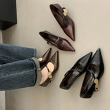 MQTIME  -  Spring Pointed Toe Mary Jane Women Pumps Shallow Belt Shoes Buckle Thin Mid Heels Fashion Ladies 2025 New Arrivals Dress Pumps