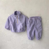 MQTIME  -  Kids Fleece Warm Set Winter Plus Velvet Outfits Long Sleeved Pullover Tops+Pants 2Pcs Autumn Children's Casual Clothing Suits