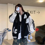 MQTIME  -  Y2k Lamb Wool Bomber Jacket Female Oversized Streetwear 2025 New Women Harajuku Fashion College Uniform Varsity Baseball Jackets