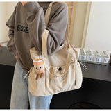 MQTIME  -  Casual Commuter Large Capaci Nylon Tote Bag Women's New 2025 College Student Class Bag Commuter Single oulder Tote Bag