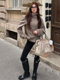 MQTIME  -  Women Stand Collar Short Coat Solid Asymmetrical Button Long Sleeve Cropped Jacket Minimalist Autumn Winter Chic Streetwear