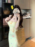 MQTIME  -  Sexy Bodycon Mermaid Dress Summer Fashion Strap Runway Party Robe Women Long Vestidos 2025 New