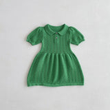 MQTIME  -  Summer Newborn Infant Baby Girls Hollow Out Knit Thin Muslin Dresses Ventilate Skirt Kids Onepiece Fashion Baby Clothing