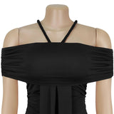 ﻿ MQTIME  -  Street Women Slash Neck Halter Ribbon Ruched Mini Dress 2025 Fall Evening Sexy Party Beach Vacation Dresses Vestidos