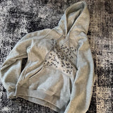 MQTIME  -  American retro gray star hooded sweatshirt autumn casual long sleeved hoodie top versatile