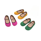 MQTIME  -  2-10y Spring Childrens Girls Vintage Silk Velvet Cloth Flats Shoe Kids Toddler Elastic Band Solid Soft Bottom Casual Footwear