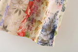 MQTIME  -  Printing Boho Dress Lace-up Straps Maxi Dress A-line Floral Pleated Vestidos Chiffon Holiday Dresses Hippie Robes