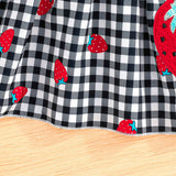 MQTIME  -  2Piece Sets Spring Autumn Infant Girl Clothes Korean Cute Cartoon Plaid Long Sleeve Cotton Tops+Dress Baby Newborn Items B022