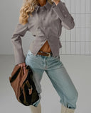 MQTIME  -  French Vintage Khaki Collar Jacket Women 2025 Autumn Winter Suede Waist Long Sleeve Wrinkle Coat