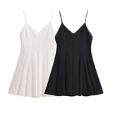  MQTIME  -  Women's Vintage Embroidery Off-Shoulder Mini Suspender Dress Summer Sexy Elegant Street Holiday Clothing