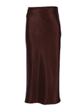 MQTIME  -  Women Chic Satin Solid Midi Skirt Lady High Waist Zipper Slim Calf-length Loose Fishtail Skirts 2026 Daily Street Casual Wear
