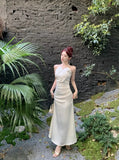 MQTIME  -  Dresses Women Sleeveless Sexy Elegant Off Shoulder Slim Backless Temperament Mermaid Dress Party Female Fashion Summer