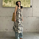 MQTIME  -  Summer Chinese style French camisole dress with a niche design feel, sleeveless floral long dress M-4XL 100kg