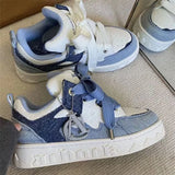 MQTIME  -  Little Devil Denim Blue Bread Shoes Women's New China-Chic INS Sports Shoes Platform in Spring and Summer 2025