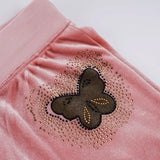  MQTIME  -  Sweet Y2k Low Waist Butterfly Print Rhinestones Slim All Match Casual Straight Pants