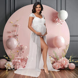  MQTIME  -  Maternity Summer Lace Off-Shoulder Bodysuit for Photoshoot with Tulle Long Sides Slit Tail Women