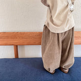 MQTIME  -  Autumn New Kids Corduroy Pants 1-6Y Trendy Boys Elastic Waist Trousers Korean Loose Children's Clothes Girls Baby Harem Pants