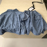 MQTIME  -  Boys' Suit Spring and Summer New Children's Clothes Korean Style Boy Baby Western Leopard Denim Two-piece Set