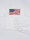 MQTIME  -  American Streetwear Y2k Hollow Out Sexy Skew Collar Short Sleeve Loose Women's T-shirts