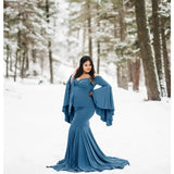 MQTIME  -  New Mercerized cotton Maternity Photography Props Long Dress Cute Pregnancy Dresses Elegence Pregnant Women Red For Photo Shoot