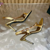 MQTIME  -  Luxury Rhinestones Sequined Satin Women Gladiator Sandals Fashion Summer Slingbacks Wedding Thin High heels Party Dress Shoes