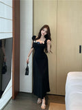 MQTIME  -  Women Mint Mambo Style Short Sleeved Dress Women's Summer Korean Chic Waist Slimming A line Long Dresses