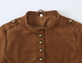 MQTIME  -  Women Fall Vintage Buttons Jacket Street Style Faux Suede Slim Jacket New Autumn Trendy Elegant Chic Dinner Jacket