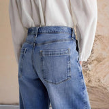MQTIME  -  Women Wide Leg Jeans Cotton Blend High Waist Baggy Loose Fit Full Length Jeans Trendy Fashion Denim Pants American Style Jeans