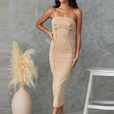 MQTIME  -  Fashion Stitching Spring Girls Banquet Long Dress Sexy One Shoulder Tube Tops Dresses Ladies Elegant Wrap Hips Denim Dresses