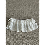 MQTIME  -  Spring Womens Lace Hollow Embroidery Floral Butt Curtain Skirt Fashionable Layered Over Skirt Casual Chiffon Mini Skirt