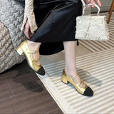Mqtime Round Toe Women Ballet Dance Shoes Flat Low Heels  New Arrivals Belt Buckle Black Silver Gold Party Office Shoes Woman 35-39