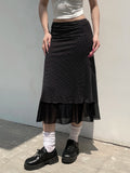 MQTIME  -  Elegant High Waist Pleated Midi Skirt with Floral Print for Women Stylish A-Line Knee Length Skirt for Summer