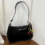 MQTIME  -  New Glossy Leather Cherry Pendant Versatile Sweet Phone Storage Women's Shoulder Bag