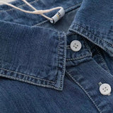 MQTIME  -  Women's Denim Shirt Summer Short Sleeve Loose Single Breasted Blouse Casual Cotton Jean Shirt Tops For Ladies