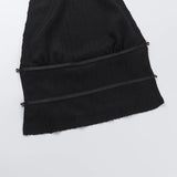 MQTIME  -  Backless Cropped Halter Vest Hip Package Short Skirts Beach Y2K Sexy 2 Pieces Outfits Vacation Beading Mini Skirt Sets For Women