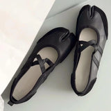 MQTIME  -  Split-Toe Casual Ballet Flats Shoes Women Pu Leather Cross Band Mary Janes Shoes Spring Autumn Streetwear Elegant Loafers New