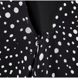 MQTIME  -  Casual Black Polka Dot Printed Mini Vestido Women Round Neck Long Sleeve Pleated A-line High Waist Dresses Lady Street Wear