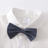 MQTIME  -  Baby Boy Formal Clothes Set Vest+Suspender Pant+Shirt+Bow Tie 4PCS Infant Toddler Child Suit Party Baby Clothing Set 1-7Y