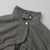 MQTIME  -  Women's Autumn Grey Zipper Outwear Jackets Solid Loose Patchwork High Waist Cropped Top Coat Streetwear Chic Casual Lady Tops