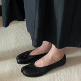 MQTIME  -  Fashion Split toe Pleated Soft Leather Women Ballet Flats Spring Summer Casual Walking Lazy Tabi Loafers Girls Dance Shoes