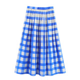 MQTIME  -  Spring And Summer Fashion New Women's Clothing French High Waisted Casual Plaid MIDI Mid Length Skirt