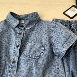 MQTIME  -  Boys' Suit Spring and Summer New Children's Clothes Korean Style Boy Baby Western Leopard Denim Two-piece Set