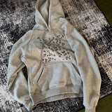 MQTIME  -  American retro gray star hooded sweatshirt autumn casual long sleeved hoodie top versatile